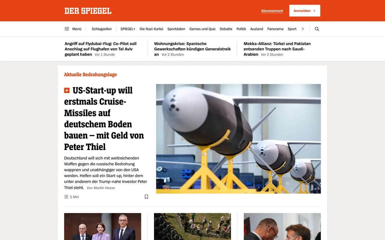 SnapRender capture of spiegel.de with the consent wall removed