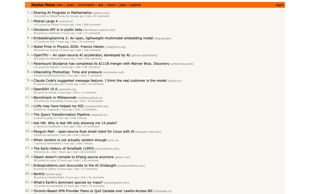 Capture of news.ycombinator.com at 02:14