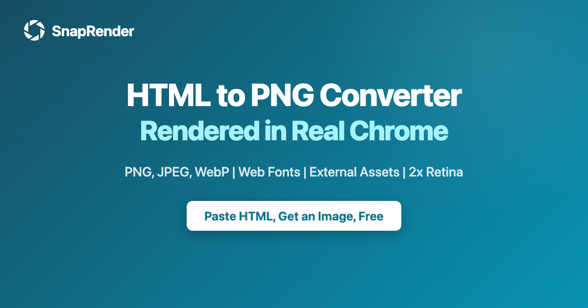 Html O Image Free HTML to Image Converter | SnapRender